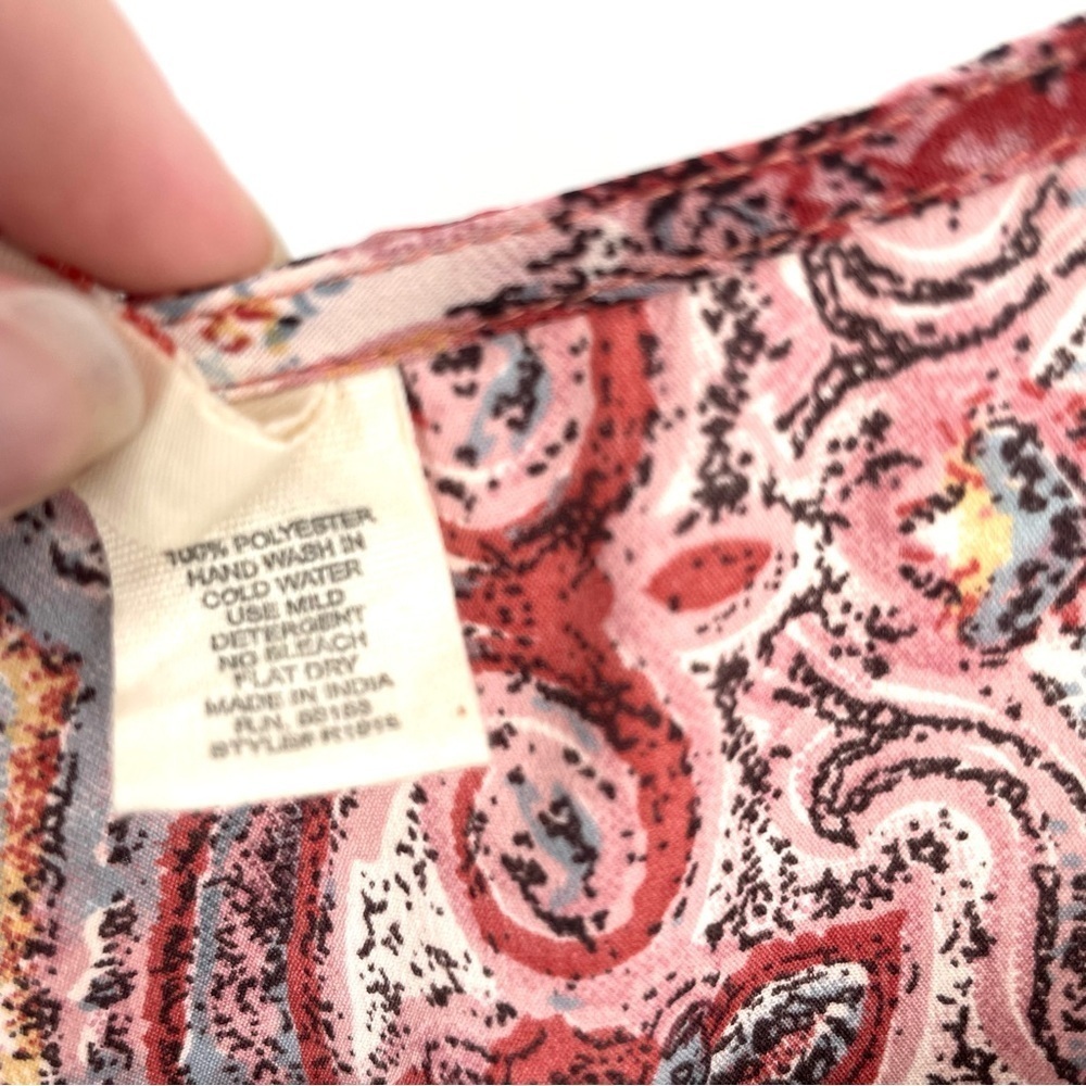 Anthropologie RAGA NWT Evalona Paisley Boho Blouse Peasant Red Bell Sleeve Top - Picture 9 of 9